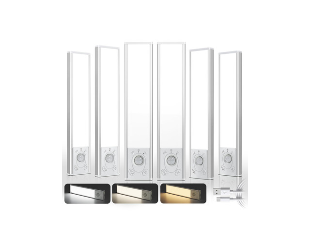 Under Cabinet Lighting Wireless, 6Pack Rechargeable Counter Lights, 1800mAh LED Motion Sensor Light Indoor, Dimmable & 3 Color Temps with Power...