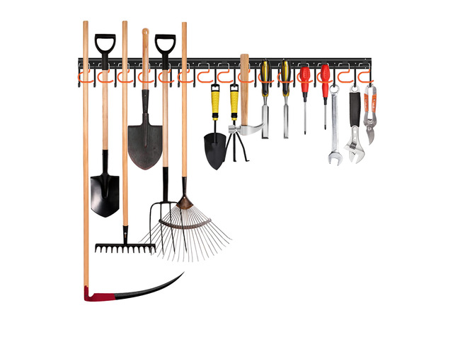 51'' All Metal Garden Tool Organizer Adjustable Garage Tool Organizer Wall Mount Garage Organizers and Storage with Heavy Duty Hooks Tool Hangers...