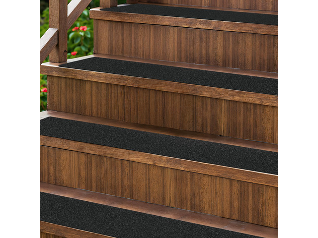 Outdoor Stair Treads Non-Slip 30' x 6' 8-Pack Waterproof 80-Grit Grip Tape Weather Resistant Exterior Grip Tape for Wooden Steps, Non Slip Stair...