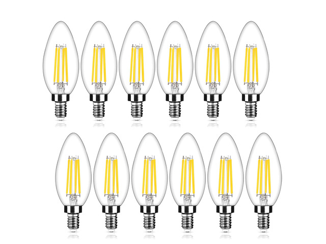 E12 LED Candelabra Bulbs, 4W Dimmable B11 Chandelier Light Bulbs Equivalent 40W Incandescent, 4000K Natural White, 450 Lumens, No Flicker, LED...