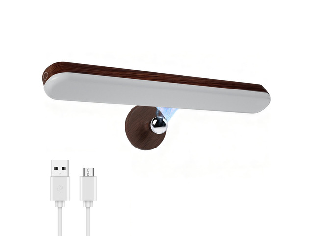 Rechargeable Vanity Light for Mirror, Dark Wood 4000mAh Battery, Touch Dimming, 3 Color Modes and 360° Adjustable Magnetic Design for Makeup...