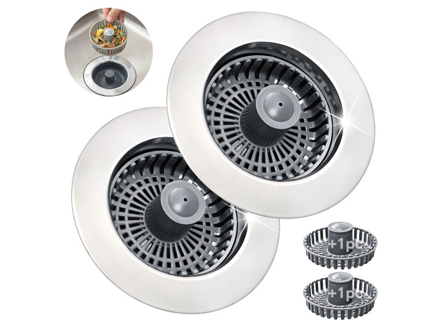 Kitchen Sink Stopper, 3 in 1 Pop Up Kitchen Sink Drain Strainer, with an Extra Basket Strainer, Sink Drain Stopper for US Standard 3-1/2 Inch,...