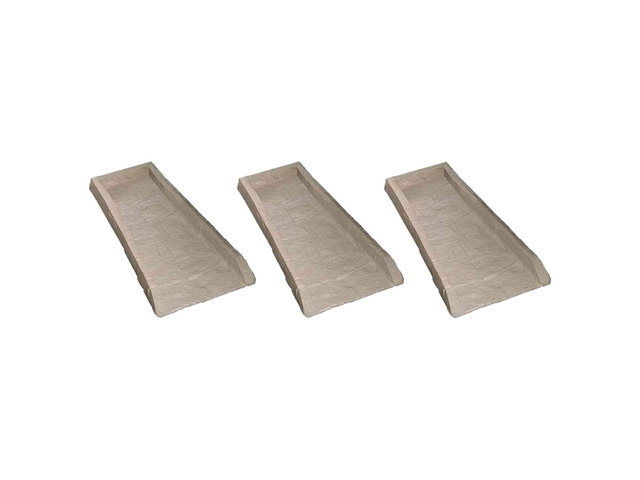 SB24 Decorative Rain Gutter Downspout Garden Splash Block Taupe (3 Pack)