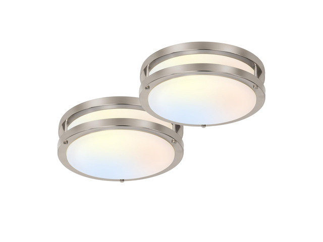 10 inch Flush Mount LED Ceiling Light Fixture,1100LM 17W,2700K/3000K/3500K/4000K/5000K Adjustable Ceiling Lights,Brushed Nickel Dimmable Lighting...