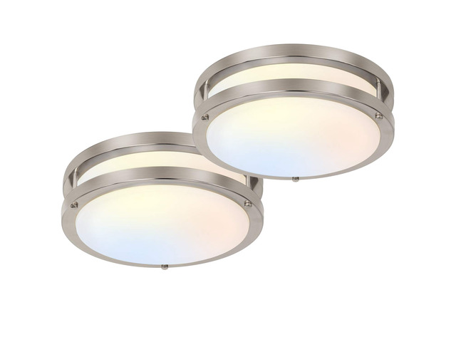 13 inch Flush Mount LED Ceiling Light Fixture,1300LM,5CCT 2700K/3000K/3500K/4000K/5000K Adjustable Ceiling Lights, Brushed Nickel Dimmable Lighting...