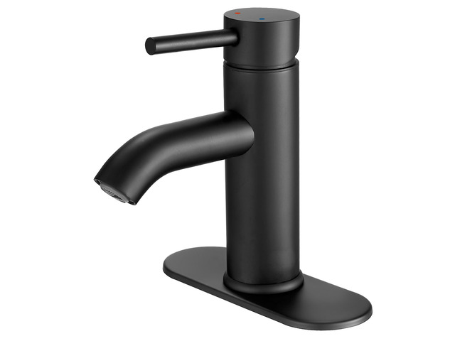 Black Bathroom Faucet Single Handle Matte Black Bathroom Sink Faucet Rv Lavatory Vessel Faucet for Bathroom Faucet 1 or 3 Hole with Deck Plate