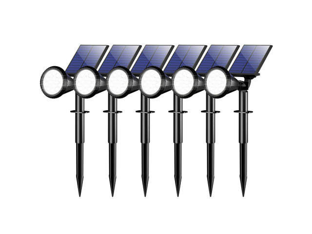 Solar Lights Outdoor Waterproof Flag Spotlights 6 Pack (Cool White) 4 Lighting Modes Solar Powered Landscape lights Auto On/Off, Solar Garden Yard...