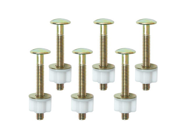 Toilet Seat Screws, Toilet Seat Bolts, Hinge Bolts & Nuts, 6 Pcs Plastic Nuts and Metal Washers, Heavy Duty Fastener, Universal Toilet Seat Bolts,...