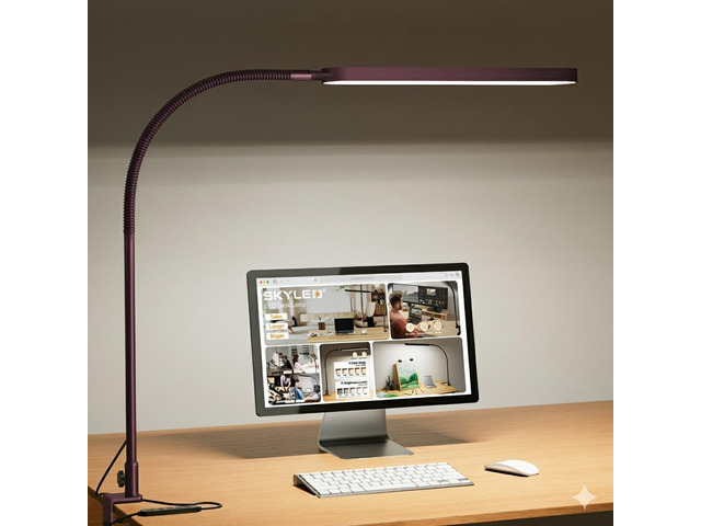 LED Desk Lamp - Desk Light for Home Office - Flexible Gooseneck - 5 Color Modes X 11 Brightness Levels - 1300LM - Timmer & Memory Function - 12W...