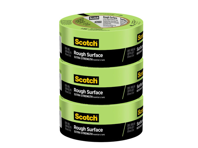 Rough Surface Painter's Tape 2060-48MP, 1.88 in x 60.1 yd (48mm x 55m), 3-Pack Strong Adhesive, Clean Removal, Tear-Resistant Masking Tape, for...