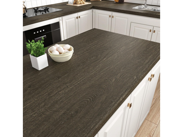 Brown Wood Contact Paper for Countertops Waterproof Wood Wallpaper Peel and Stick Wood Grain Contact Paper for Table Desk Cabinets and Drawers...