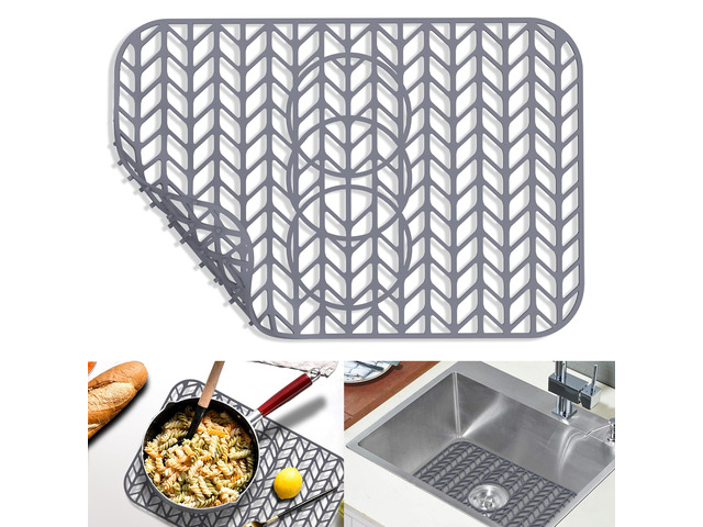 Sink Protectors for Kitchen Sink 19x13 & 24x12.5 & 13x11 & 26x14 & 28x14 & 29x15, Large Silicone Mats Grid for Bottom of Farmhouse Stainless Steel...