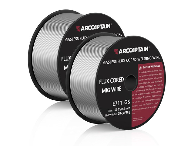 Flux Core Welding Wire E71T-GS.030' 2LB x 2 Mild Carbon Steel, Gasless Welding with Stable Arc, Low Spatter, Smooth Feeding & Reliable All-Position...