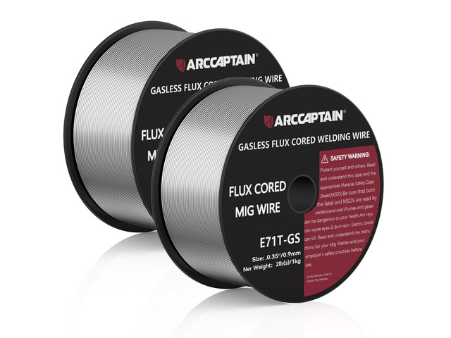 Flux Core Welding Wire E71T-GS.035' 2LB x 2 Mild Carbon Steel, Gasless Welding with Stable Arc, Low Spatter, Smooth Feeding & Reliable All-Position...