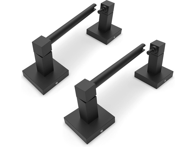 Matte Black Toilet Paper Holder Wall Mount for Bathroom, 2 Pack Dual-Post Pivoting Tissue Roll Holder with Square Base, Rustproof 304 Stainless...