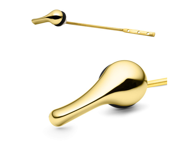 Polished Brass Finish Front Mount Toilet Handle Replacement Kit, Universal Toilet Tank Flush Lever Fits Most Standard Front-Mount Toilet Tanks