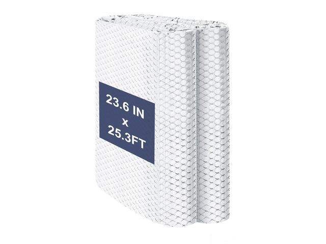 Double Reflective Bubble Foil Insulation Foam, 23.6IN X 25.3FT Window Insulation for Summer Heat Reflective Window Film for Window, Garage Door,...