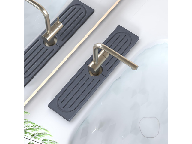 Fast Drying Kitchen Sink Splash Guard, Durable Stone Kitchen Faucet Mat, Water Absorbing Stone Tray for Sink, Diatomite Faucet Mat for Kitchen...