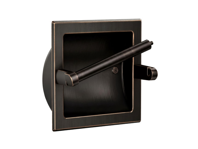 Recessed Toilet Paper Holder Wall Mounted Oil Rubbed Bronze 304 Stainless Steel Post Pivoting Design Easy to Change Roll, in Wall Toilet Paper...