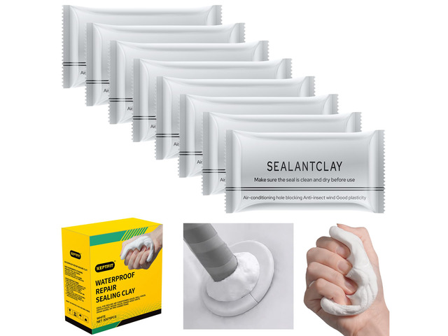 8-Pack New Type White Waterproof Sealant Mastic, Repair Sealing Clay, Quick Mending Mud for Drain Connection, Wall Hole, Air Conditioning Hole...