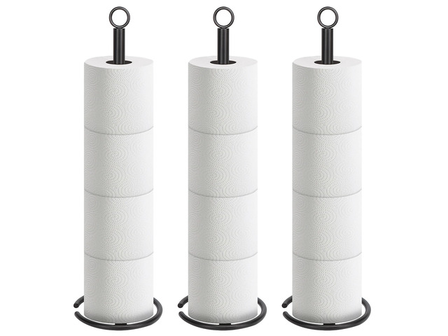 Bath Toilet Paper Holder Stand, Freestanding Tissue Paper Storage with Reserve, Space Toilet 4 Rolls Holder for Bathroom/Kitchen Countertop-All...