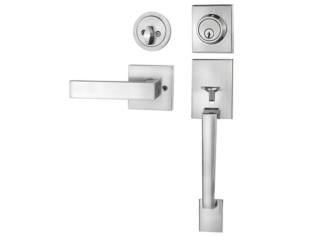 Front Door Handle and Deadbolt Set, Front Door Lock Set, Exterior Door Lock Set, Front Door Handle with Single Cylinder Deadbolt for Exterior...