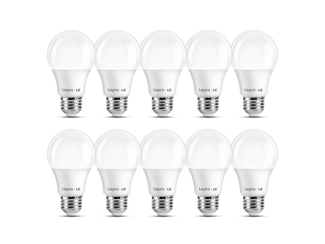 A19 E26 LED Light Bulbs 9W 800 Lumens Daylight White 5000K 10 Pack 60W equivalent,Non-dimmable,Energy saving,Long lifespan,80...