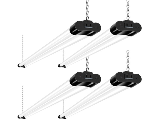 4FT LED Shop Light, 42W [250W Equivalent],4400LM,5000K Daylight Utility Linkable Shop Light Fixture,Hanging or Surface Mount, with Power Cord,Shop...