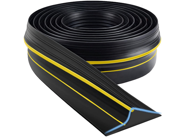 Universal Garage Door Threshold Seal Strip,Weatherproof Rubber DIY Weather Stripping Replacement, 10FT Length, Yellow