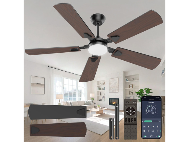 Ceiling Fans with Lights, 52 Inch Modern Ceiling Fans with Lights and Remote Control, DC Reversible Motor, Noiseless, 3CCT, Ceiling Fan for...