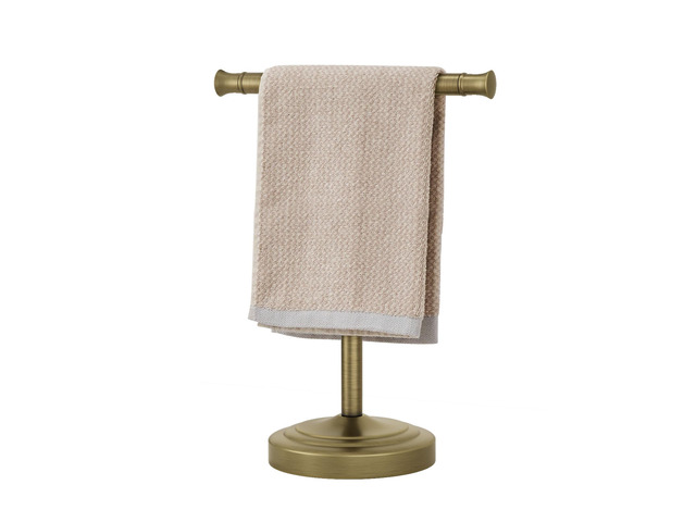 Antique Brass Hand Towel Holder Stand Countertop Towel Rack 13 Inch Bathroom Kitchen Vanity T-Shape Towel Stand Free Standing Stainless Steel Towel...