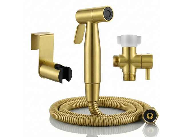 Handheld Bidet Sprayer for Toilet, Stainless Steel Metal Made Baby Cloth Diaper Spraying Kit, Bathroom Toilet Bidet Attachment Set for Bathing Pets...