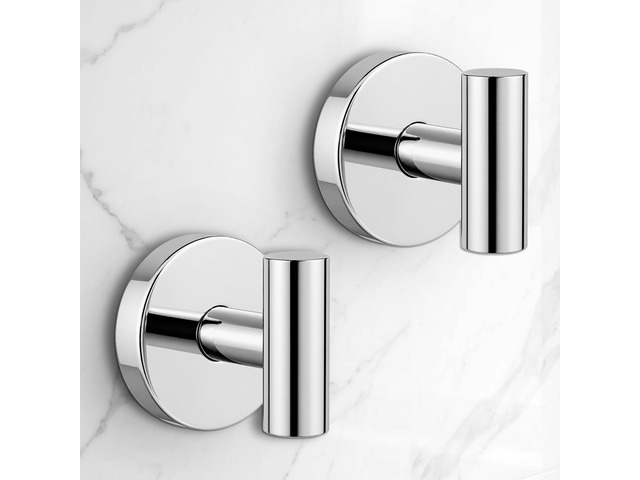 Heavy Duty Suction Cup Hooks for Glass Window,Tile,Mirror,Removable Shower Hooks for Inside Shower,Metal Towel Hooks for Bathroom,2 Pack(Mirror)