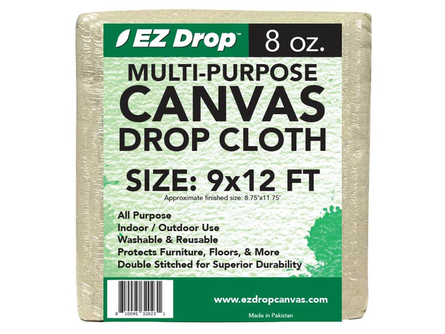 Painter's Large Canvas Fabric Drop Cloth for Painting (9 ft. x 12 ft.)