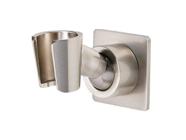 Shower Head Holder Handheld Shower Wand Bracket Adhesive Shower Wall Mount Holder Brass Shower Spray Holder Brushed Nickel, Drill Free Glue...