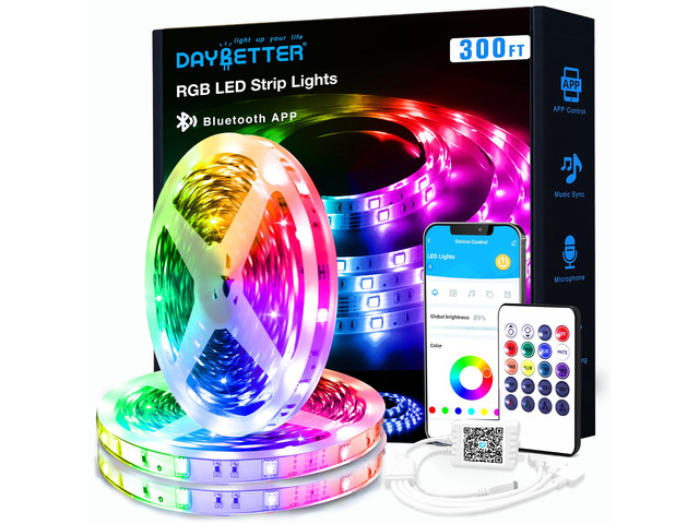 Smart RGB Led Strip Lights, 300ft Led Lights for Bedroom with App Control, Multicolor Changing Led Light Strips Apply for Home Decor, Living Room,...
