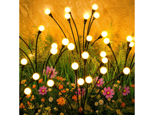 Solar Lights Outdoor(2 Pack-16 LEDs),Solar Garden Lights,Fairy Lights Firefly Light for Garden Decor, Outdoor lights, Outdoor Decor, Patio Decor,...