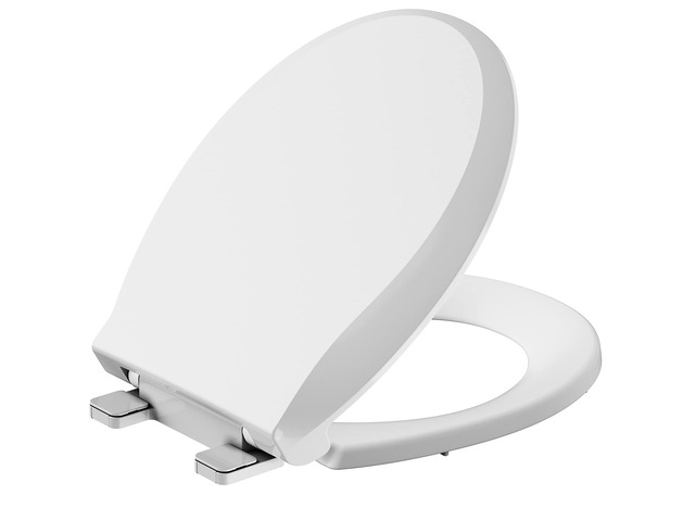 Durable Round Toilet Seat with Slow Soft Close - Easy to Install and Clean, Never Loosens - White, Fits Most Round Toilets