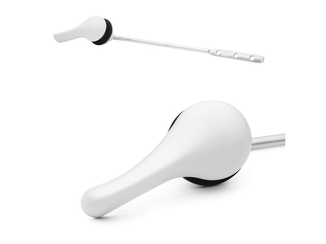 White Finish Front Mount Toilet Handle Replacement Kit, Universal Toilet Tank Flush Lever Fits Most Standard Front-Mount Toilet Tanks