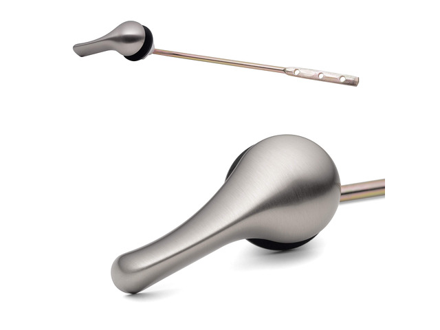 Brushed Nickel Finish Front Mount Toilet Handle Replacement Kit, Universal Toilet Tank Flush Lever Fits Most Standard Front-Mount Toilet Tanks