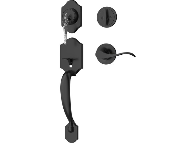 Front Door Lock Set, Door Handle Exterior, Front Door Handle Set, Black Front Door Handle and Deadbolt Set, Exterior Door Lock Set