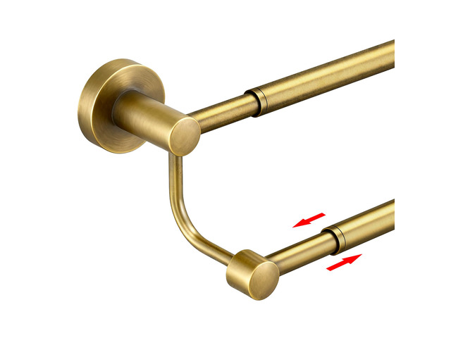 Double Towel Bar Bathroom Towel Rack Towel Rod Holder Antique Brass Adjustable 16-26 In,Wall Mounted Towel Holder, Stainless Steel, Rustproof,...