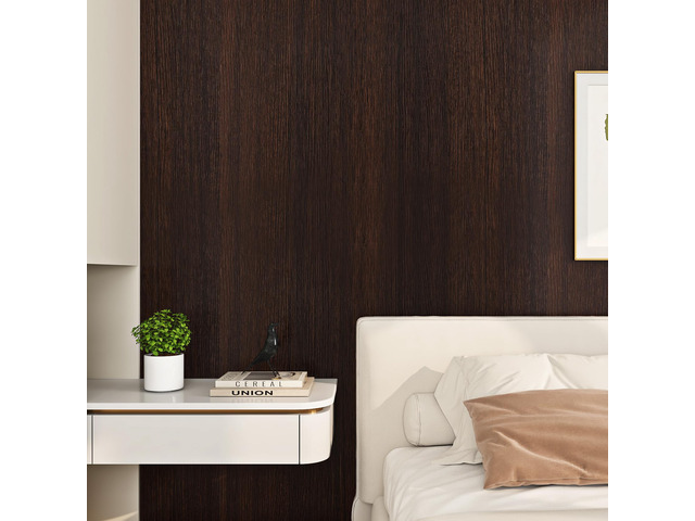 Peel and Stick Wood Contact Paper Dark Brown Wood Wallpaper 17.7'x472' Waterproof Removable Wooden Contact Paper for Walls Kitchen Cabinets...