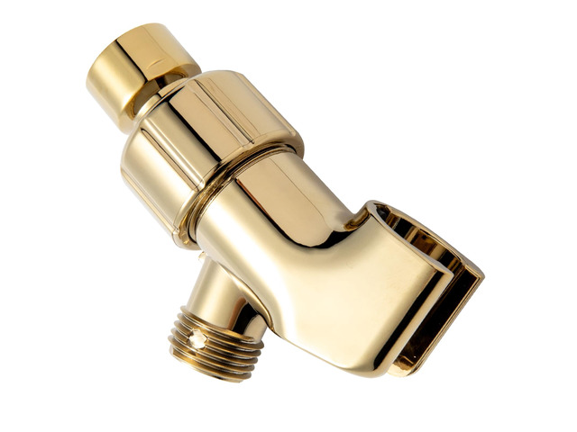 Shower Head Holder with Solid Metal Ball for Handheld Shower Head Gold, Adjustable Shower Arm Mount for Connecting Shower Arm and Shower Hose, 1/2...