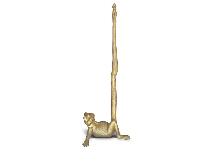 Gold Paper Towel Holder, Metal Toilet or Kitchen Paper Holder for Floor or Countertop, Gold Frog
