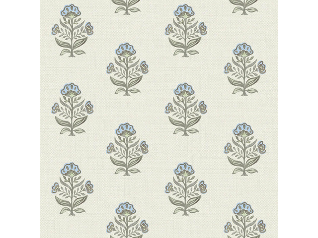 Blue Floral Wallpaper Cottage Peel and Stick Wallpaper 17.3''x393'' Faux Linen Texture Contact Paper for Cabinets Removable Self-Adhesive Wall...