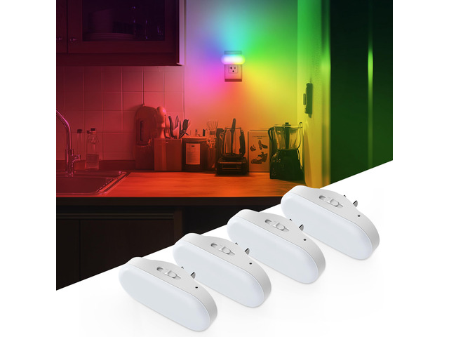 RGB Night Lights Plug into Wall,Dusk to Dawn Color Changing 0.7W LED Night Light,for Kids Room Bathroom,Night Light,Stair Lights,Hallway...