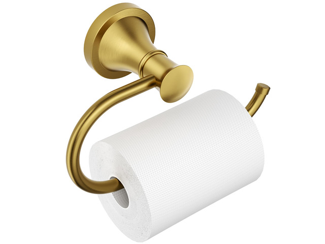 Toilet Paper Holder Wall Mounted Bathroom Tissue Holder Brushed Gold Pivoting Tissue Roll Holder, High Quality Stainless Steel Hand Towel Ring...