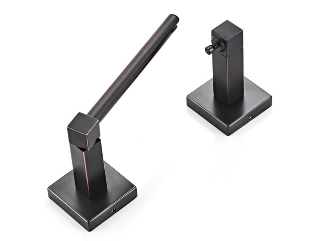 Oil Rubbed Bronze Toilet Paper Holder Wall Mount for Bathroom Dual-Post Pivoting Tissue Roll Holder with Square Base, Rustproof 304 Stainless...