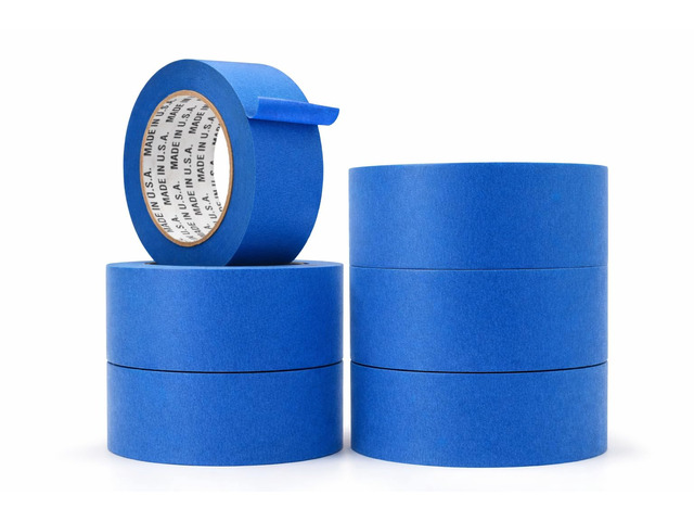 Made in USA Blue Painters Tape - 2 inch x 60 yds. (6 Pack) Thick & Wide Masking Tape for Safe Wall Painting, Building, Remodeling, Labeling, Edge...